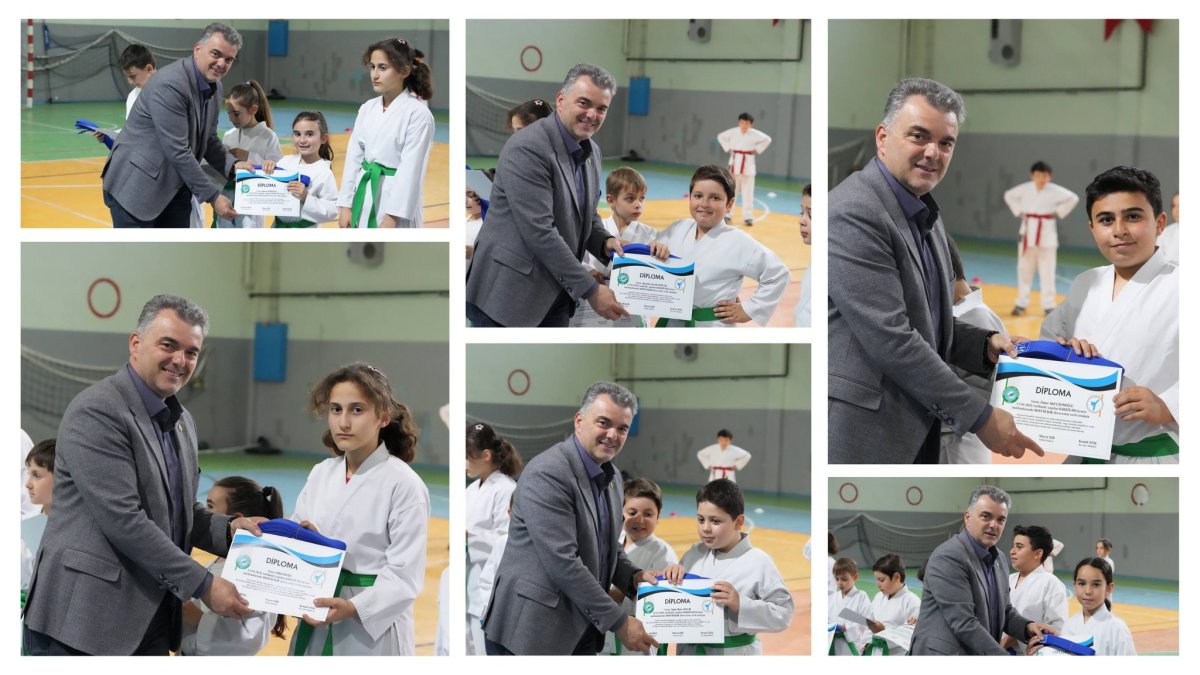 KARASU’DA KARATE HEYECANI: GENÇ SPORCULAR KUŞAK ATLADI