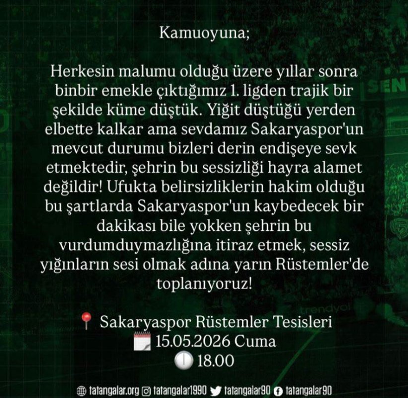 Tatangalar’dan Rüstemler’de Toplanma Çağrısı